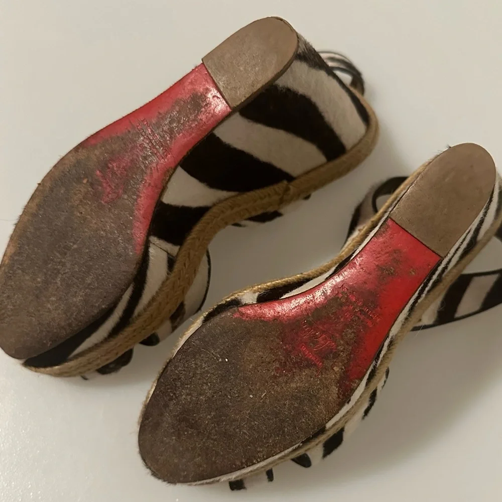 Authentic Christian Louboutin Tigresse 120mm Pony Hair Wedge Sz 39 - Picture 10 of 10